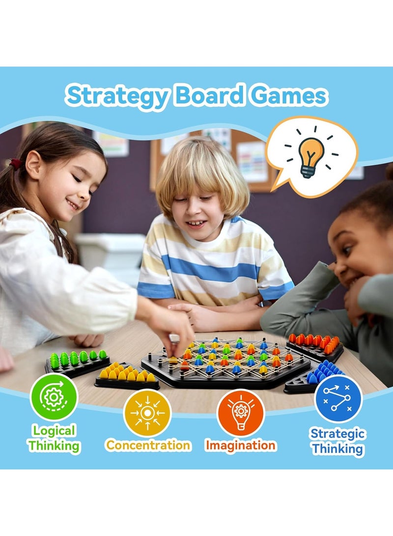 general Chain Triangle Game, Children's Strategy Board Game, Triangle Rubber Band Game, Family Game for Kids and Adults, Family Night Board Game, 2 to 4 Players, Children's Birthday Gift - Image 2