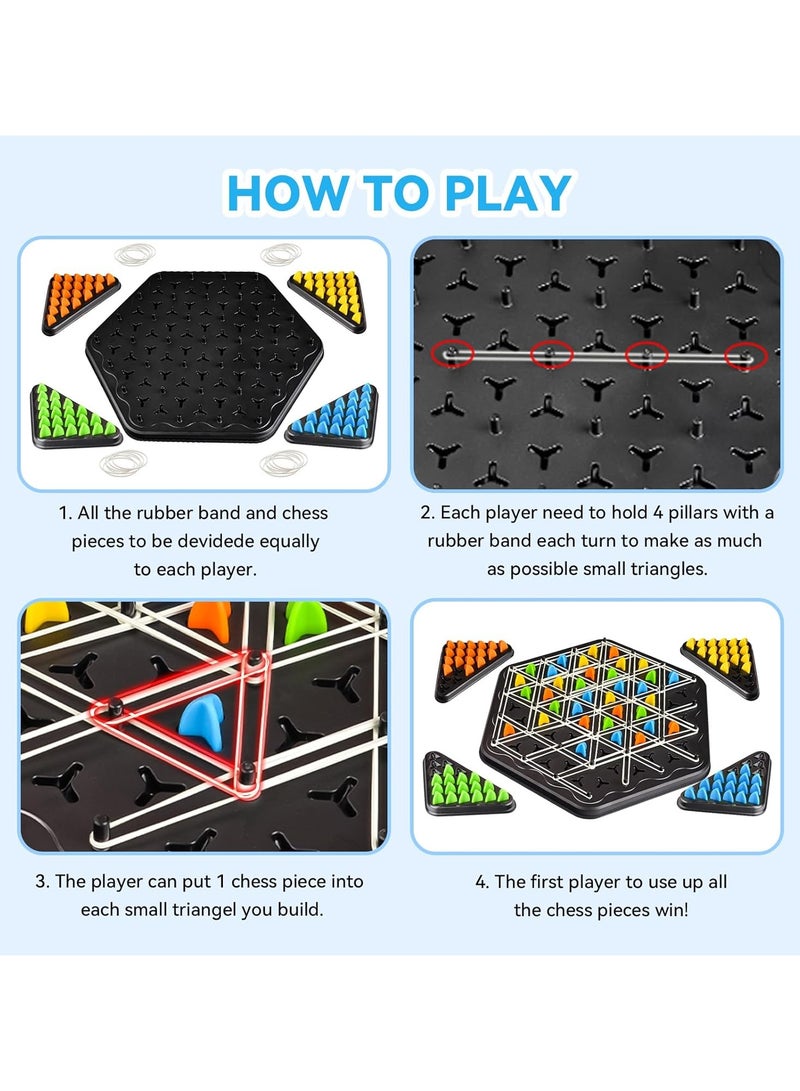 general Chain Triangle Game, Children's Strategy Board Game, Triangle Rubber Band Game, Family Game for Kids and Adults, Family Night Board Game, 2 to 4 Players, Children's Birthday Gift - Image 5