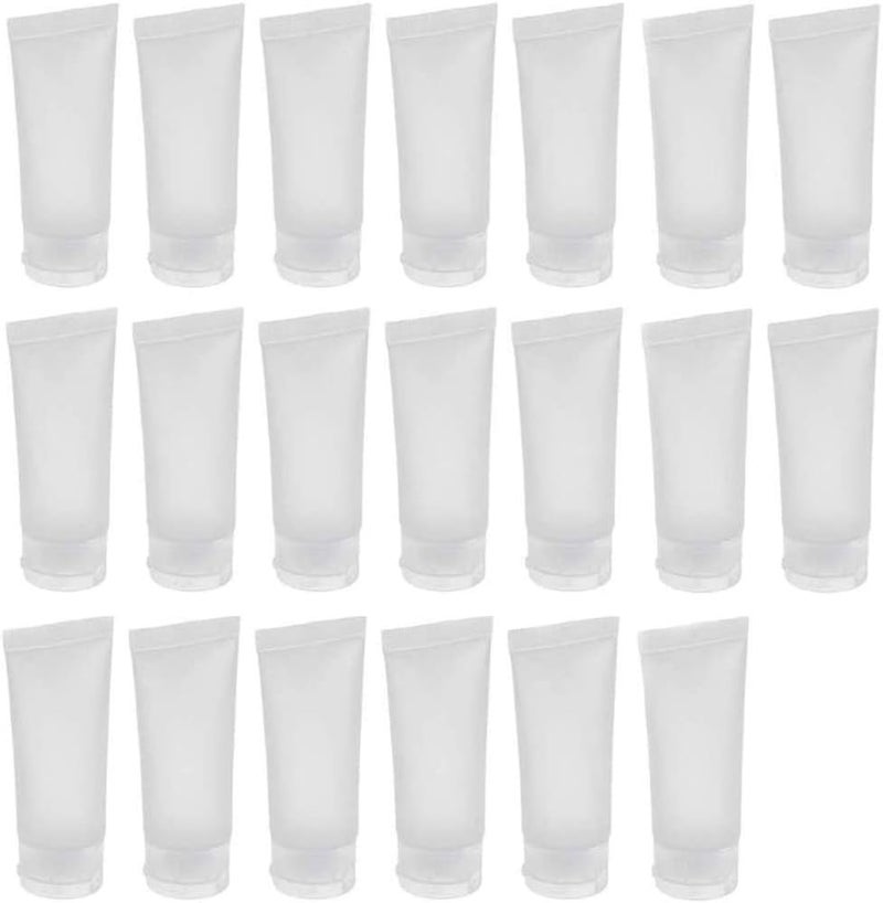 UPSTORE 20PCS Emply Refillable Plastic Cosmetic Soft Tube Vial Bottles with Flip Cover Makeup Travel Sample Packing Storage Holder Container for Toothpaste Shampoo Facial Cleanser Body Lotion (30ml/1oz) - Image 1