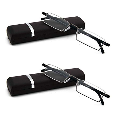 COVESATO 2 Pack Half Frame Reading Glasses for Men and Women Lightweight Computer Readers with Portable Case 2.00 - Image 1