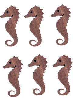 Karan Tuhafiye Wooden Seahorse Ornament Walnut 6 Pieces 
