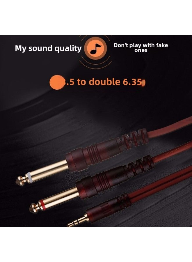 Anti-freeze 3.5-to-double 6.5 Audio Cable Computer Mixer Cable One-two Pure Copper Av Adapter Promotion-Color:3.5 To Dual 6.5 Audio Cable - Image 2