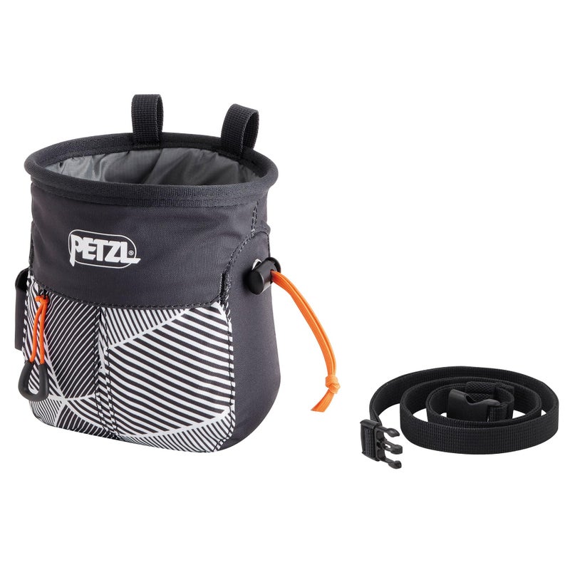 Petzl SAKAPOCHE Ergonomic Chalk Bag with Pocket and Belt Black Dazzle - Image 2