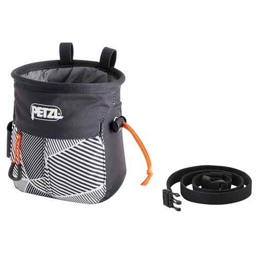 Petzl SAKAPOCHE Ergonomic Chalk Bag with Pocket and Belt Black Dazzle - Image 1