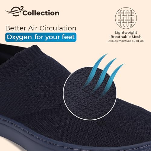 YOHO FreeStep spacious and casual slip on shoes | Comfortable for long hours of walking | Outperforms memory foam | Arch support Insole | Mystery Blue - UK 6 - Image 3