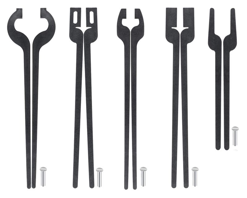 Rapid Tongs Bundle Set Five Type of Tong Bundles Set DIY Rapid Tongs Comes with Rivet for Beginner Futher Smithing