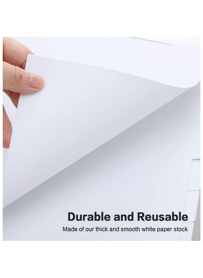 HERKKA - 8Tab Binder Dividers Herkka 3 Ring Binder Dividers With Reinforced Edge 3 Hole Punch Section Index Dividers For Binders 1/8Cut Tabs Letter Size White 120 Dividers - Image 1