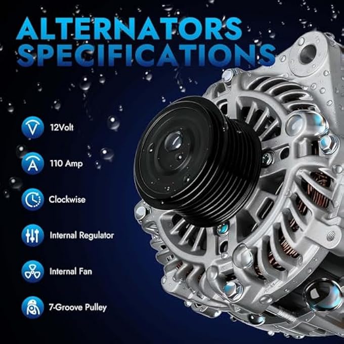 BDELI Alternator Replacement New For Honda Accord 2013 2014 2015 2016 2017 L4 2.4L, 31100-5A2-A02, 31100-5A2-A02RM, 31100-5A2-AA000M2, AHGA88, A005TL0581, A005TL0581ZC, AMT0277, 40048179 - Image 3