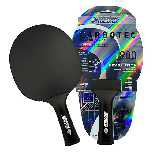 Schildkröt Wood DONIC Carbotec 900 All-Rounder Table Tennis Bat, Colour - Black/White, Weight - 85 Grams - Image 1