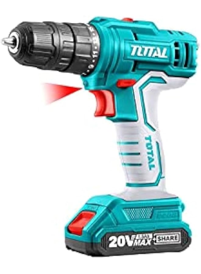 Total Tools Lithium Ion Cordless Drill 20V P20S 3 Mode Setting Impact Drilling Screwdriver Tdli20012