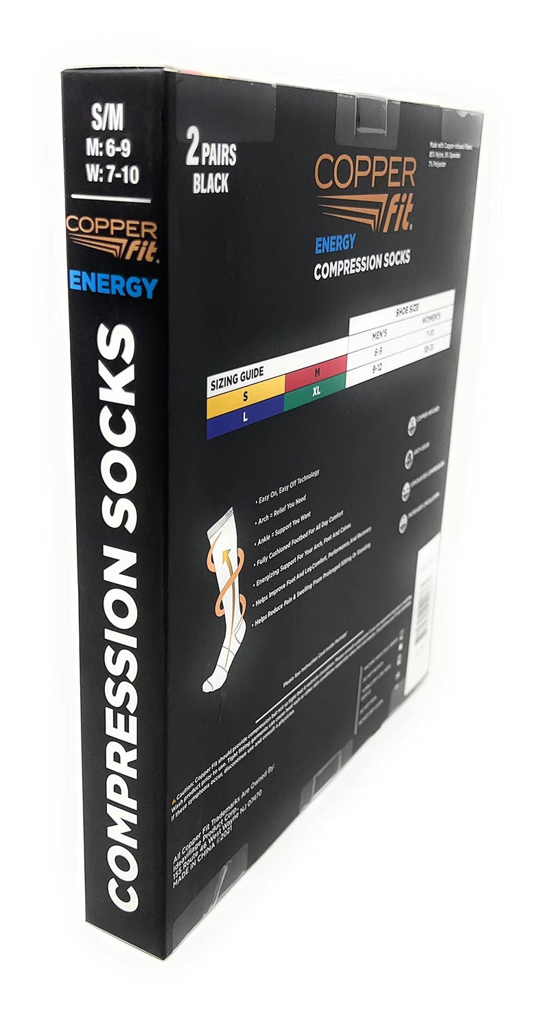 Copper Fit Unisex Compression Sock, Choose Size and Pairs (2, Small / Medium) - Image 4