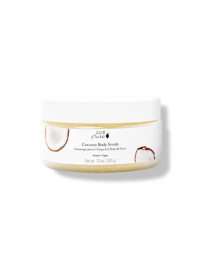 100 % Pure مقشر الجسم بجوز الهند - تنظيف عميق وتقشير مع أملاح البحر وزيوت مغذية - ترطيب عميق للعناية بالبشرة - بشرة طبيعية نابضة بالحياة ومشرقة - منظف للمسام - نباتي - 10 أونصات - Image 1