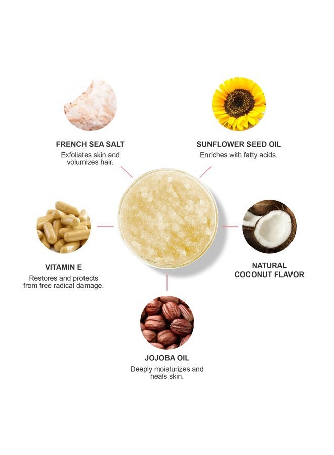 100 % Pure مقشر الجسم بجوز الهند - تنظيف عميق وتقشير مع أملاح البحر وزيوت مغذية - ترطيب عميق للعناية بالبشرة - بشرة طبيعية نابضة بالحياة ومشرقة - منظف للمسام - نباتي - 10 أونصات - Image 3