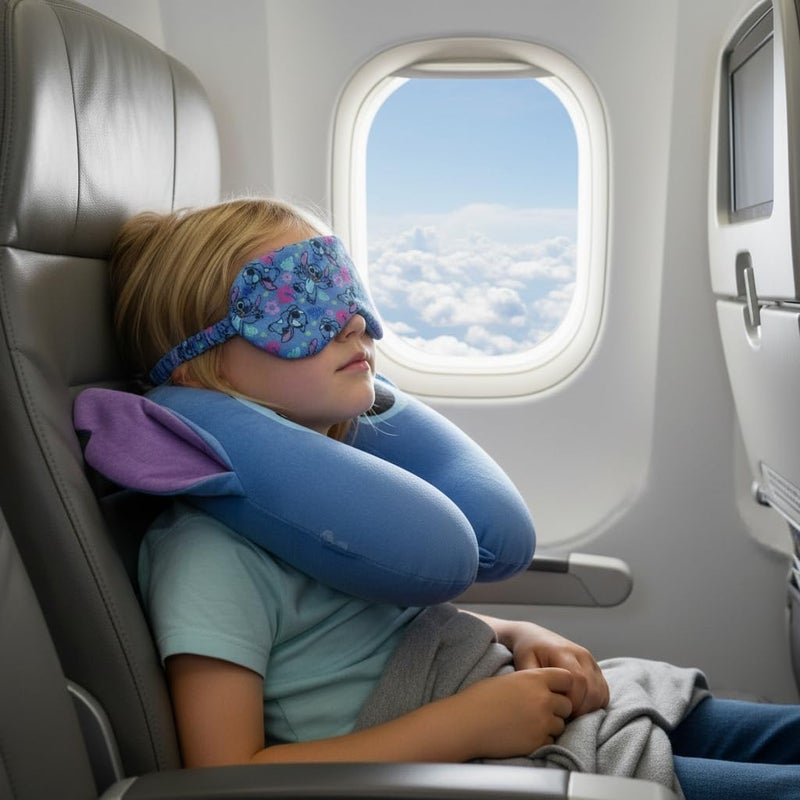 Fast Forward Disney Stitch Neck Pillow and Eye Mask Set for Kids - Image 5
