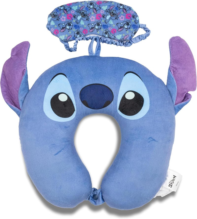 Fast Forward Disney Stitch Neck Pillow and Eye Mask Set for Kids - Image 1