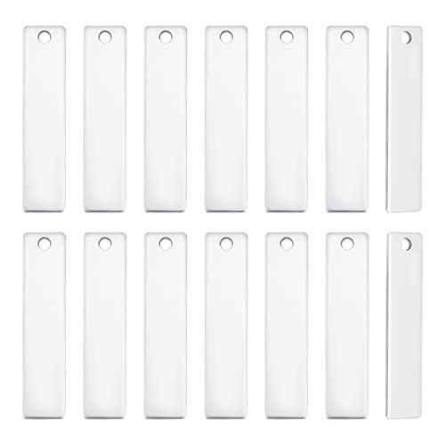 UNICRAFTALE 30pcs Rectangle Shape Stainless Steel Charms Stamping Blank Tag Pendants 40x9x1mm Blank Rectangle Small Dainty Pendants Charms for Jewelry Making Hole 2mm - Image 1