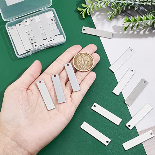 UNICRAFTALE 30pcs Rectangle Shape Stainless Steel Charms Stamping Blank Tag Pendants 40x9x1mm Blank Rectangle Small Dainty Pendants Charms for Jewelry Making Hole 2mm - Image 4