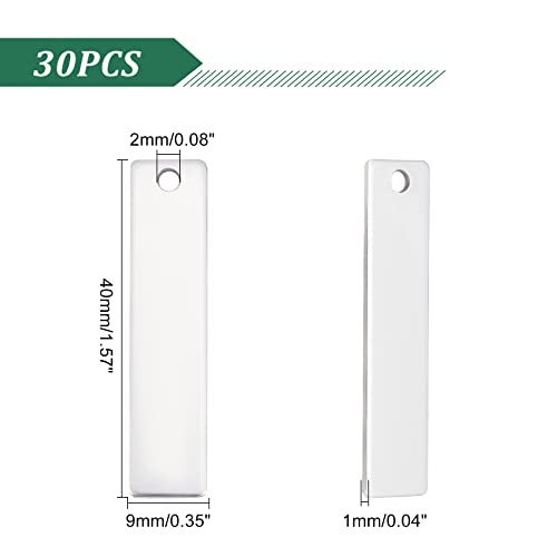 UNICRAFTALE 30pcs Rectangle Shape Stainless Steel Charms Stamping Blank Tag Pendants 40x9x1mm Blank Rectangle Small Dainty Pendants Charms for Jewelry Making Hole 2mm - Image 3