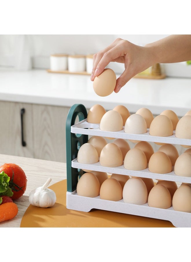 Refrigerator Egg Rack, Refrigerator Egg Storage Container, Refrigerator Large Capacity Egg Organizer, Plastic Egg Dispenser, Egg Tray and Egg Carton - 3 Tiers