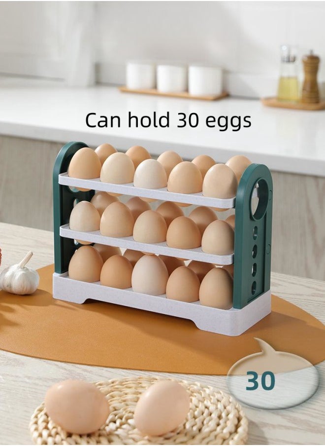 Refrigerator Egg Rack, Refrigerator Egg Storage Container, Refrigerator Large Capacity Egg Organizer, Plastic Egg Dispenser, Egg Tray and Egg Carton - 3 Tiers