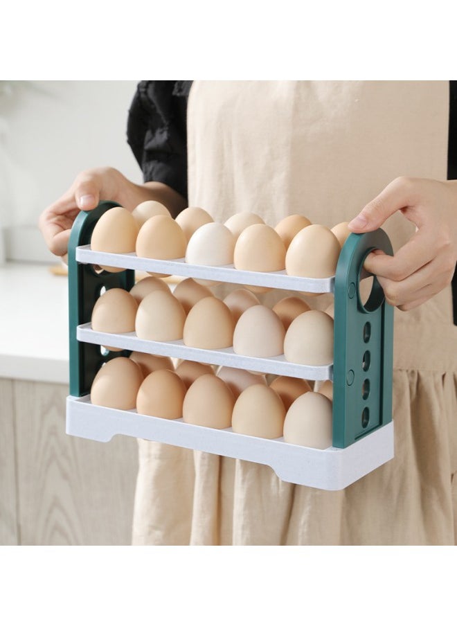 Refrigerator Egg Rack, Refrigerator Egg Storage Container, Refrigerator Large Capacity Egg Organizer, Plastic Egg Dispenser, Egg Tray and Egg Carton - 3 Tiers