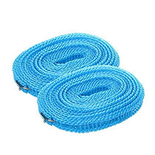 DARKZONE Windproof Anti Slip Washing Drying line Hanger Stop Clothes Nylon Rope with Both end HooksWindbreak Antiskid Clothesline Rope Assorted Color Pack of 5 Meters - Image 1