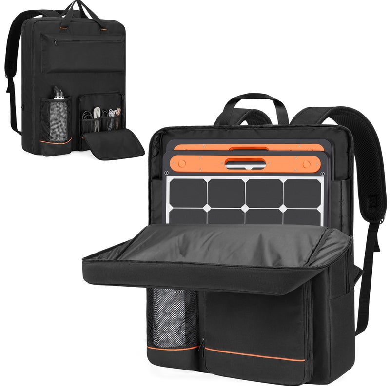 HODRANT HODRANT Solar Panel Storage Bag, Travel Solar Panel Backpack Compatible with Jackery SolarSaga 100W 100X 200W, Padded Solar Panel Carrying Case for 2 Panels, Portable Solar Panel Carrier with Pockets  - Image 1