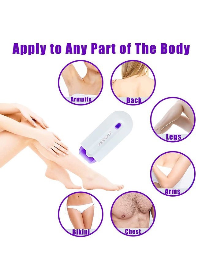 ARICEAN مزيل الشعر الناعم والحريري، أداة إزالة الشعر بدون ألم، جهاز إزالة الشعر القابل لإعادة الشحن، لمسة ناعمة، مناسب لأي جزء من الجسم (1 قطعة) - Image 4