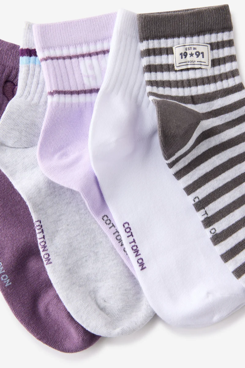 روبي 5Pk Quarter Crew Sock