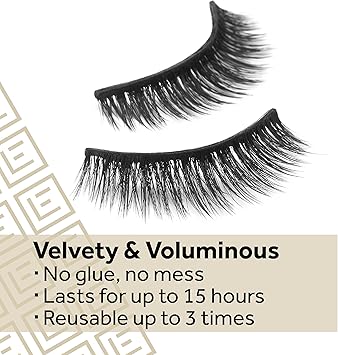Eylure False Eyelashes PreGlued Design Sapphire Luxe Faux Mink Single Pair Stays for up to 15 hours Easy to wear - Image 4
