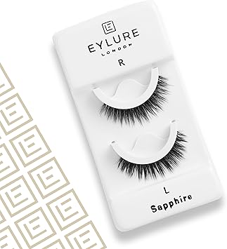 Eylure False Eyelashes PreGlued Design Sapphire Luxe Faux Mink Single Pair Stays for up to 15 hours Easy to wear - Image 2