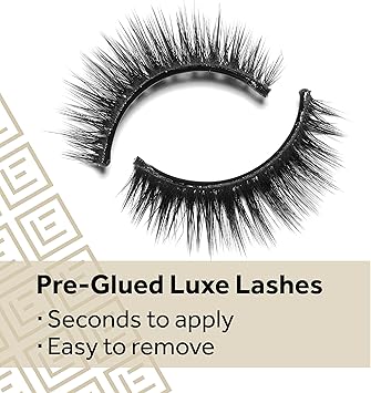 Eylure False Eyelashes PreGlued Design Sapphire Luxe Faux Mink Single Pair Stays for up to 15 hours Easy to wear - Image 5