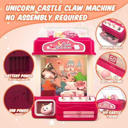 Skirfy 15” Claws Machines for Kids Adults with Sound Light, Vending Machine Candy Grabber Prize Dispenser Toys, Unicorns Claws Machines Electric Control,Birthday Girl Toys Gift - Image 5