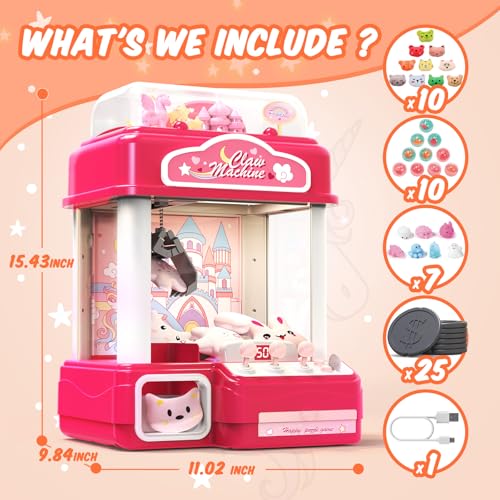 Skirfy 15” Claws Machines for Kids Adults with Sound Light, Vending Machine Candy Grabber Prize Dispenser Toys, Unicorns Claws Machines Electric Control,Birthday Girl Toys Gift - Image 3