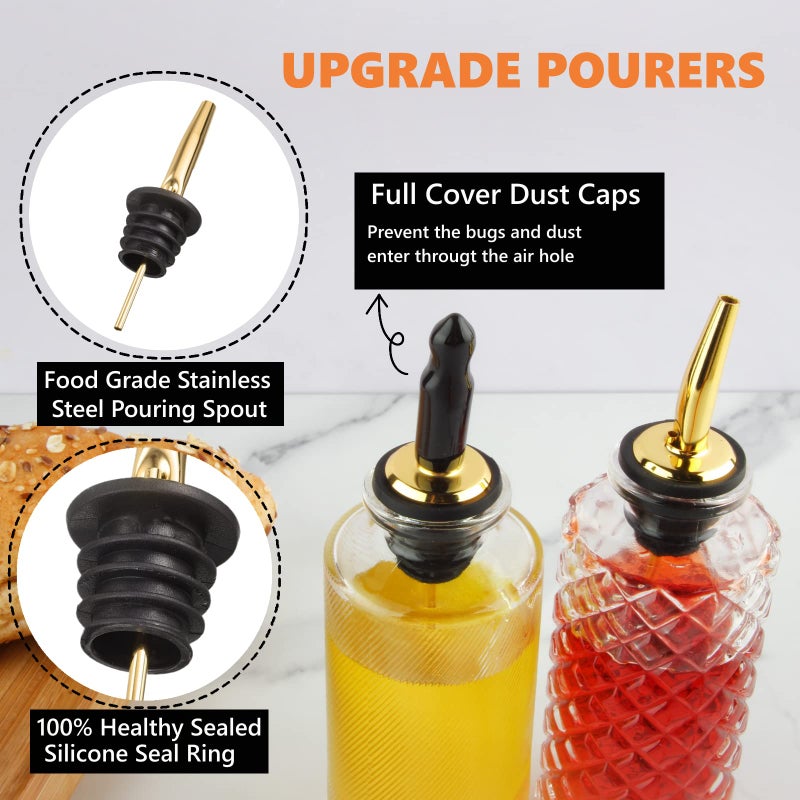 Shining Craft Syrup Dispenser Bottles Set 3 Packs 5 OZ Simple Small Syrup Bottles Set with Upgrade Metal Pour Spout SC057 (3 Pack) - Image 4