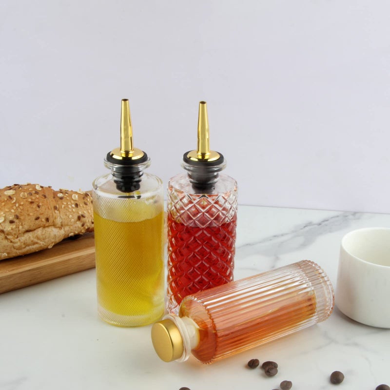 Shining Craft Syrup Dispenser Bottles Set 3 Packs 5 OZ Simple Small Syrup Bottles Set with Upgrade Metal Pour Spout SC057 (3 Pack) - Image 5