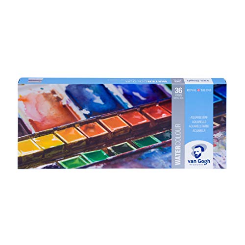 Van Gogh Watercolor Paint Set, Metal Tin, 36-Half Pan - Image 1