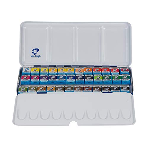 Van Gogh Watercolor Paint Set, Metal Tin, 36-Half Pan - Image 4