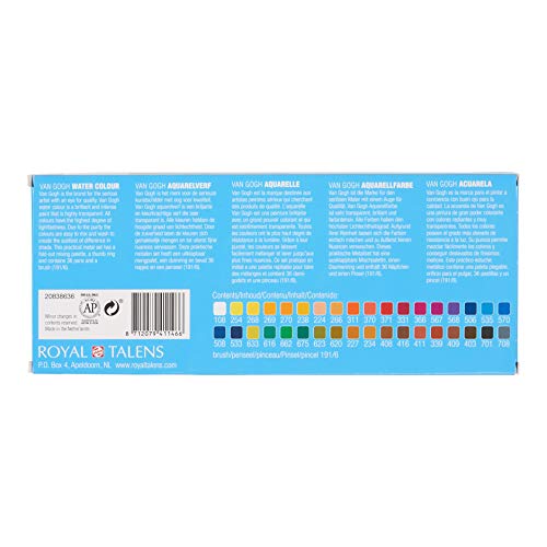 Van Gogh Watercolor Paint Set, Metal Tin, 36-Half Pan - Image 5