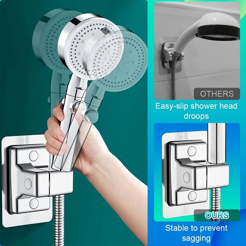 OneNine Self-Adhesive Adjustable Shower Head Holder – No Drilling Wall Mount Bracket, Waterproof Plastic Handheld Shower Wand Holder for  Bathroom - Image 3
