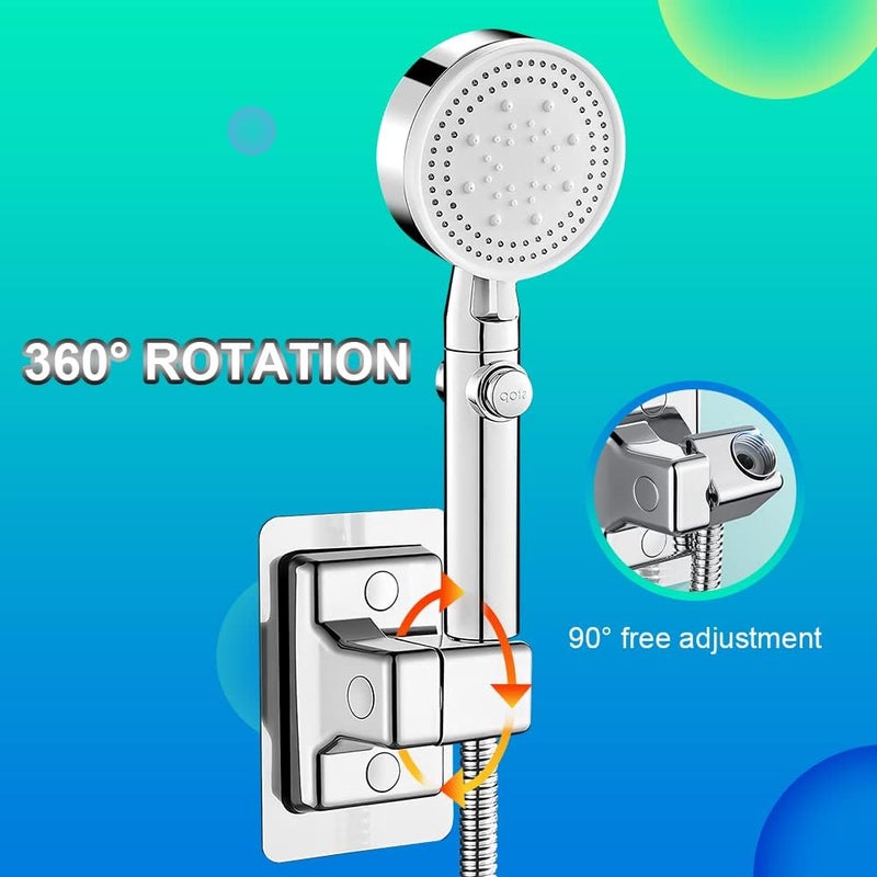 OneNine Self-Adhesive Adjustable Shower Head Holder – No Drilling Wall Mount Bracket, Waterproof Plastic Handheld Shower Wand Holder for  Bathroom - Image 2