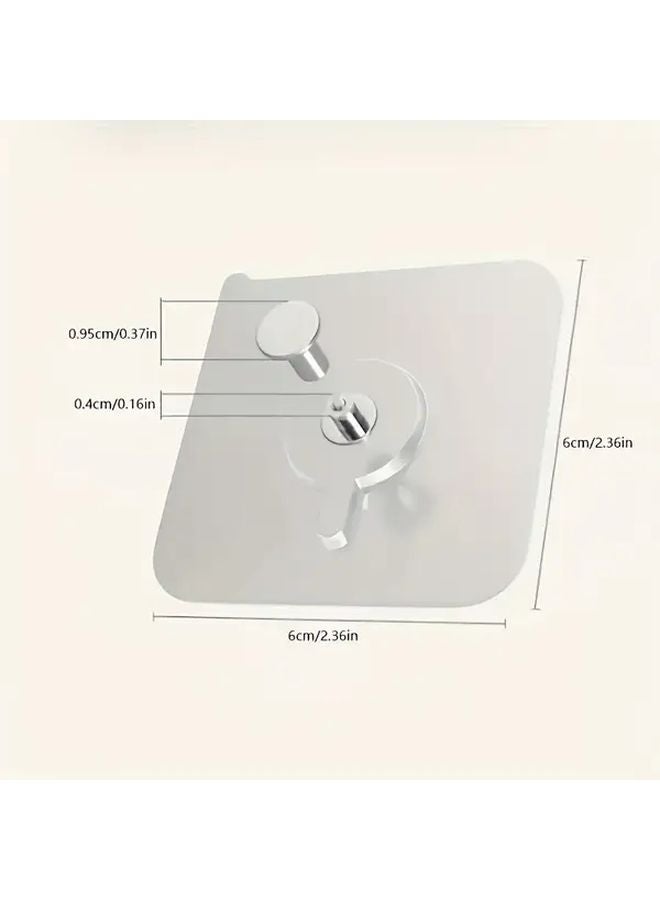 Transparent No Drill Wall Hooks 10pcs Strong Adhesive Heavy Duty Damage Free Hanging - Image 4