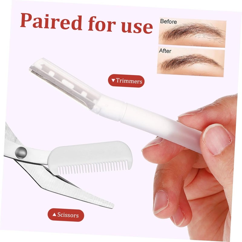 SAFIGLE Eyebrow Trimmer Kit with Safety Razor Lightweight Portable Eyebrow Grooming for Precise Shaping Trimming Peaks and Tails Non Slip Handle for Comfortable Use Transparent Design - Image 4