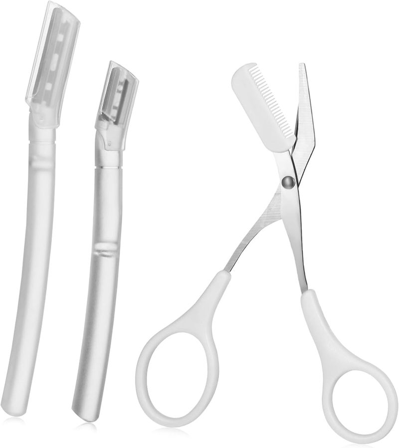 SAFIGLE Eyebrow Trimmer Kit with Safety Razor Lightweight Portable Eyebrow Grooming for Precise Shaping Trimming Peaks and Tails Non Slip Handle for Comfortable Use Transparent Design - Image 1