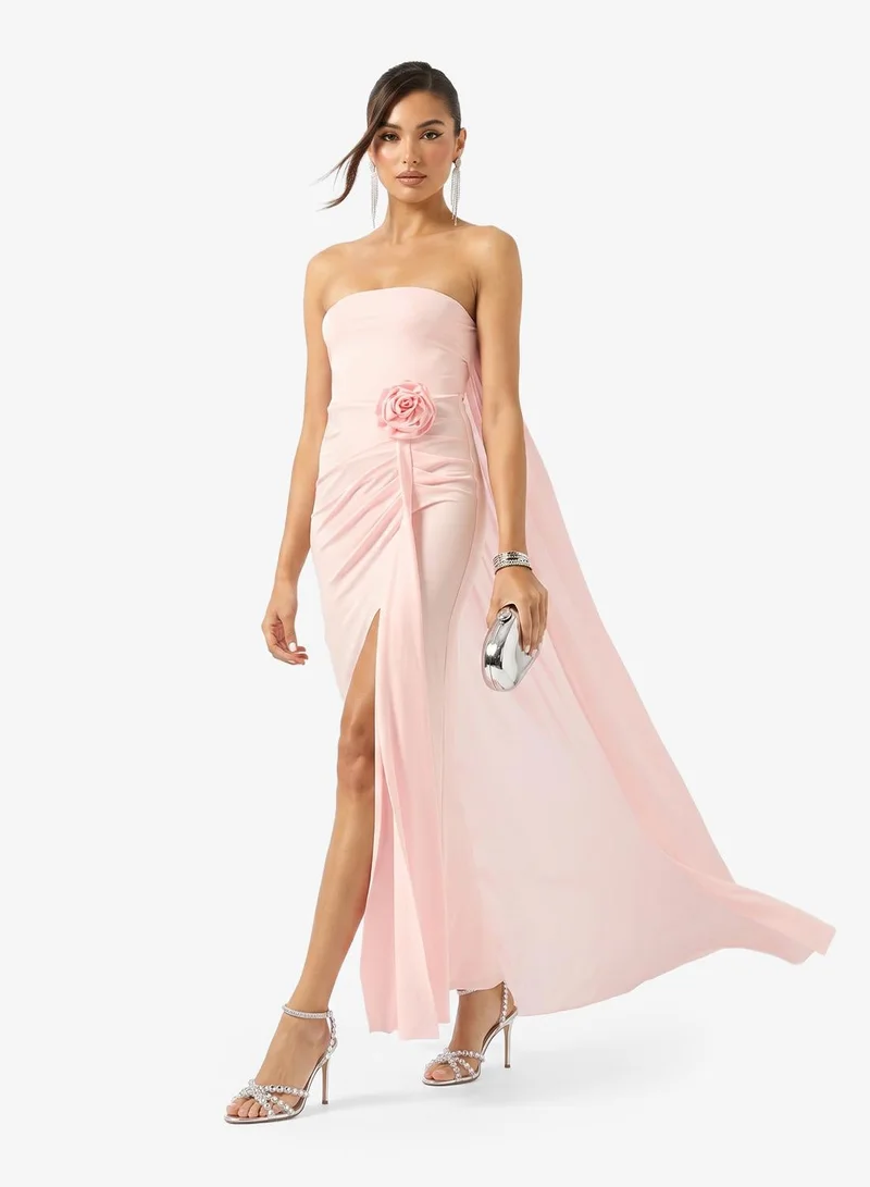 Ginger Bandeau Dress with Crosage Trail Detail