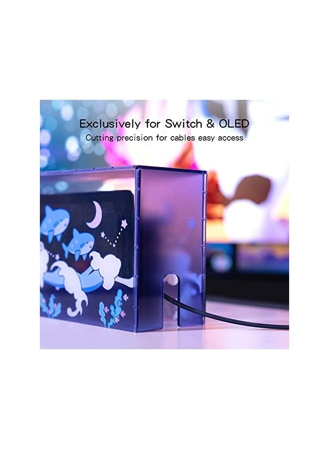 PROMASS Cute Shark Acrylic Clear Dust Display Box Cover for Switch/OLED Dock, Assemble Waterproof Cover Case Compatible with Nintendo Switch/OLED Charging Dock Accessories - Image 4