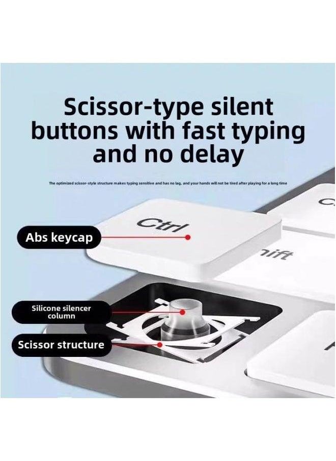 Generic - Bluetooth Keyboard Mobile Phone Computer Tablet System Suitable For IPad Portable Notebook Wireless Office Lightweight-Colour:7inch + Dual-mode Mouse-Product Type:Qingshan Dai - Image 1