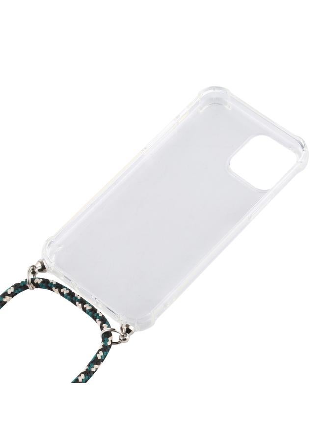 زبون جراب لهاتف iPhone 12 / 12 Pro جراب TPU شفاف مقاوم للصدمات بأربع زوايا مع حبل - Image 5