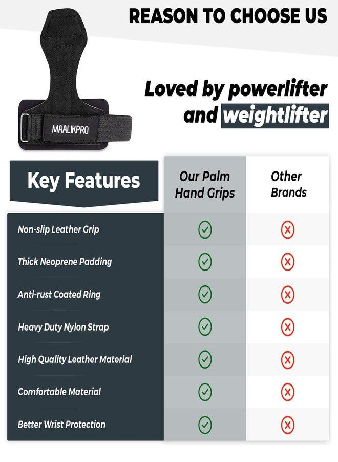 MAALIKPRO Leather Weightlifting Wrist Straps | Staps for Powerlifting | Deadlifting (Black) - Image 5