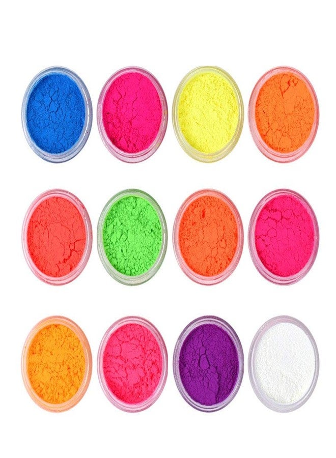 NAILWIND 12 Colors Neon Nail Powder Fluorescent Powder, Nail Pigments Dust Nail Glitter, Pigment Eyeshadow for Face Body Makeup Nail Art Decoration - Image 1